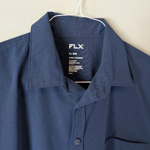 Men's FLX Slim XL Performance Untucked-Fit Button Down Shirt - Picture 2 of 12